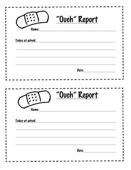 Free Printable Ouch Report
